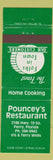 Matchbook Cover - Pouncey's Restaurant Perry FL GREEN