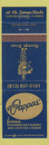 Matchbook Cover - Louis Cappas' Restaurant Tarpon Springs FL