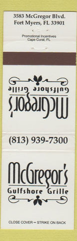 Matchbook Cover - McGregor's Gulfshore Grille Fort Myers FL