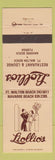 Matchbook Cover - Liollio's Restaurant Lounge Fort Walton Beach FL Navarre Beach