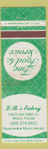 Matchbook Cover - LB's Eatery Miami FL WEAR