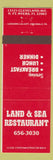 Matchbook Cover - Land and Sea Restaurant North Fort Myers FL