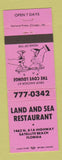 Matchbook Cover - Land and Sea Restaurant Satellite Beach FL