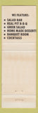 Matchbook Cover - Land and Sea Restaurant Satellite Beach FL