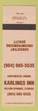 Matchbook Cover - Karlings Inn Deleon Springs FL