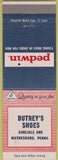 Matchbook Cover - Pedwin Shoes Dutrey's Shoes Carlisle Waynesboro PA