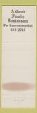 Matchbook Cover - Cervante's Restaurant Guildford CT WEAR