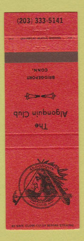 Matchbook Cover - Algonquin Club Bridgeport CT