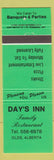 Matchbook Cover - Day's Inn Olds AB pizza