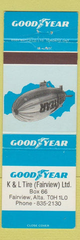 Matchbook Cover - Goodyear Tires K&L Fairview AB blimp