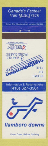 Matchbook Cover - Falmboro Downs Horse Racing Dundas ON WEAR