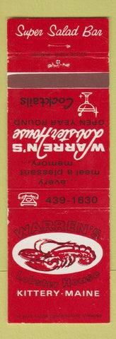 Matchbook Cover - Warren's Lobster House Kittery ME