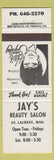 Matchbook Cover - Jay's Beauty Salon St Laurent MB