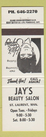 Matchbook Cover - Jay's Beauty Salon St Laurent MB