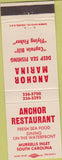 Matchbook Cover - Anchor Restaurant Marina Murrells Inlet SC