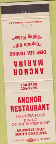 Matchbook Cover - Anchor Restaurant Marina Murrells Inlet SC