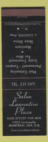 Matchbook Cover - Salon Laurentien Plaza Hair Salon Montreal QC