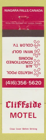 Matchbook Cover - Cliffside Motel Niagara Falls ON