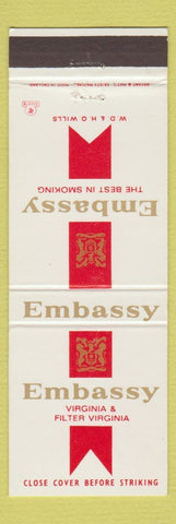 Matchbook Cover - Embassy Cigarettes