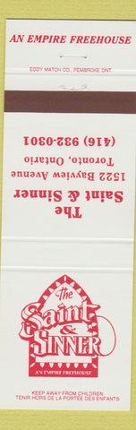 Matchbook Cover - Saint and Sinner Toronto ON freehouse