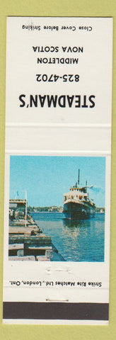 Matchbook Cover - Steadman's Middleton NS boat scene