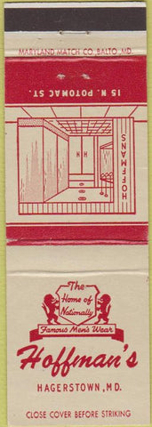 Matchbook Cover - Hoffman's Hagerstown MD