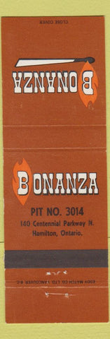 Matchbook Cover - Bonanza Pit Restaurant Hamilton ON