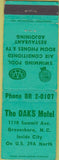 Matchbook Cover - The Oaks Motel Greensboro NC