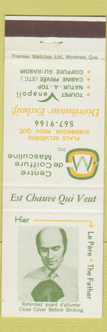 Matchbook Cover - Centre de Coiffure Masculine Sherbrook QC toupee