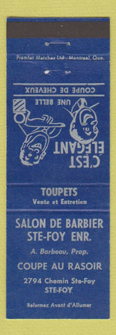 Matchbook Cover - Salon De Barbier Ste Foy QC Barber Shop