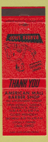 Matchbook Cover - American Mall Barber Shop Lima OH RED