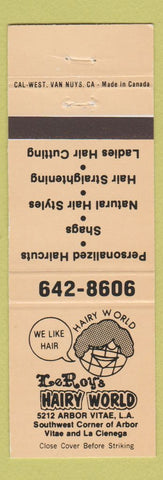 Matchbook Cover - LeRoy's Hairy World Los Angeles CA