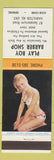 Matchbook Cover - Playboy Barber Shop Hamilton ON pinup