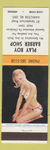 Matchbook Cover - Playboy Barber Shop Hamilton ON pinup