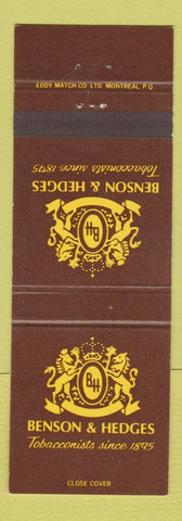 Matchbook Cover - Benson and Hedges Tobacco Canada