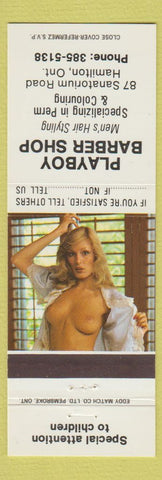 Matchbook Cover - Playboy Barber Shop Hamilton ON pinup