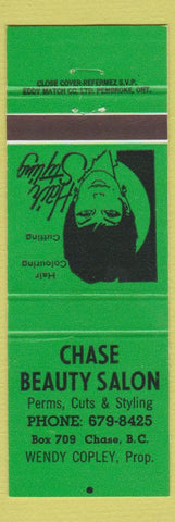 Matchbook Cover - Chase Beauty Salon BC GREEN