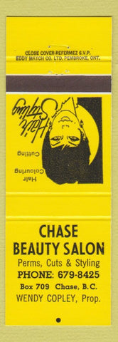 Matchbook Cover - Chase Beauty Salon BC YELLOW