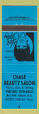Matchbook Cover - Chase Beauty Salon BC BLUE