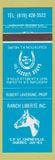 Matchbook Cover - Ranch Liberte Cheneville QC horse
