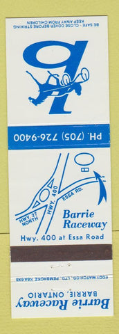 Matchbook Cover - Barrie Raceway Horse Racing Barrie ON