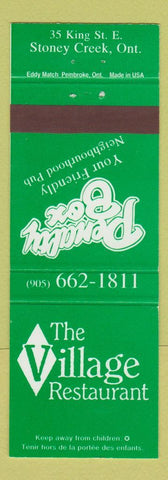 Matchbook Cover - Village Restaurant Stoney Creek ON