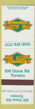 Matchbook Cover - Tom Alley's Boot Bar Grill Toronto ON