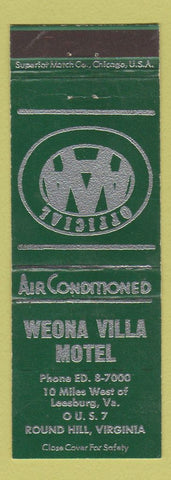 Matchbook Cover - Weona Villa Motel Leesburg VA