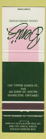 Matchbook Cover - Beni's Restaurant Hamilton ON