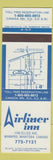 Matchbook Cover - Airliner Inn Winnipeg MB