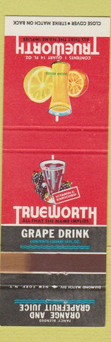 Matchbook Cover - Trueworth Grape Orange Juice Bay City MI