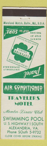 Matchbook Cover - Travelers Motel Alexandria VA