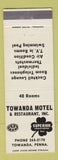 Matchbook Cover - Towanda Motel Restaurant PA Superior Motel WHITE
