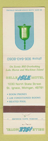 Matchbook Cover - Belle Isle Motel St Ignace MI